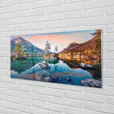 Pintura em vidro Alemanha Montanhas Alpes Outono Lago