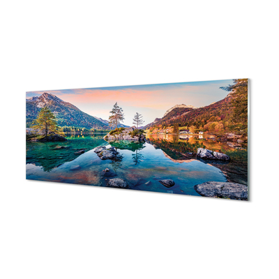 Pintura em vidro Alemanha Montanhas Alpes Outono Lago