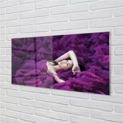 Pintura em vidro Mulher violeta
