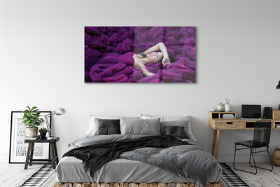 Pintura em vidro Mulher violeta