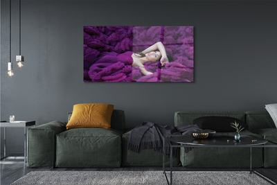 Pintura em vidro Mulher violeta