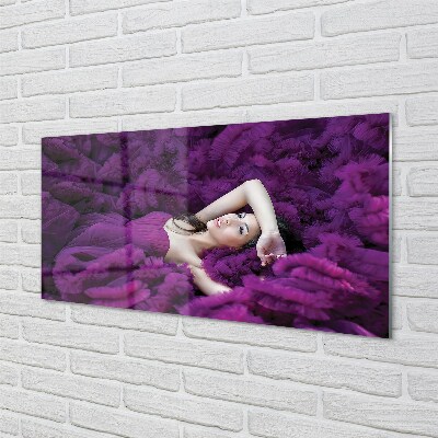 Pintura em vidro Mulher violeta