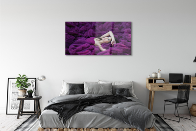 Pintura em vidro Mulher violeta
