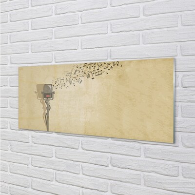 Quadro de vidro Microfone musical