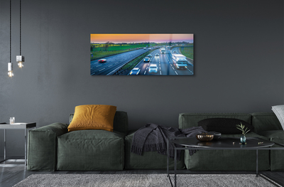 Pintura em vidro Carros voadores de rodovia