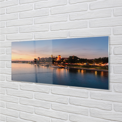 Quadro de vidro Castelo do Rio Sunset de Cracóvia