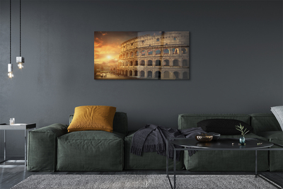 Pintura em vidro Pôr do sol no Coliseu de Roma