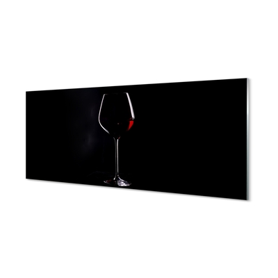 Quadro de vidro Fundo preto com uma taça de vinho