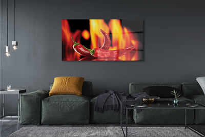 Pintura em vidro Pimentas picantes