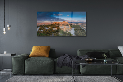 Pintura em vidro Arquitetura panorâmica da Grécia Atenas