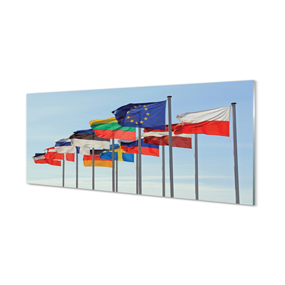 Quadro de vidro Muitas bandeiras