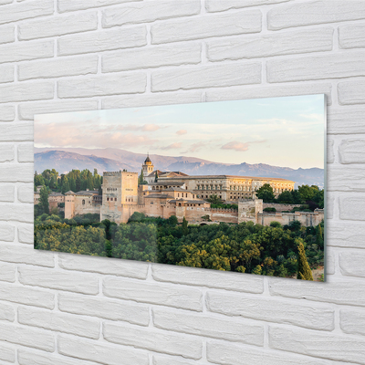 Quadro de vidro Espanha Castelo floresta montanhas