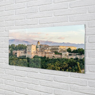 Quadro de vidro Espanha Castelo floresta montanhas