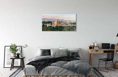Quadro de vidro Espanha Castelo floresta montanhas