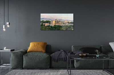 Quadro de vidro Espanha Castelo floresta montanhas