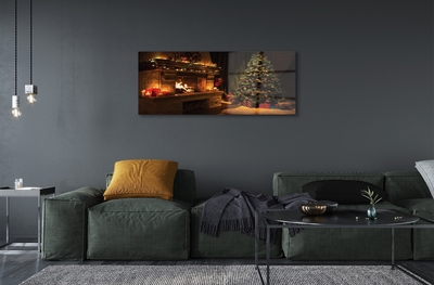 Quadro de vidro Decorações para lareira de árvore de Natal