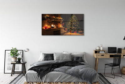 Quadro de vidro Decorações para lareira de árvore de Natal