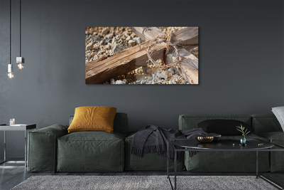 Pintura em vidro Cruz, pedras, espinhos