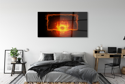 Pintura em vidro Bola de basquete de fogo