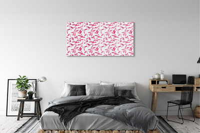 Quadro de vidro pássaros cor de rosa