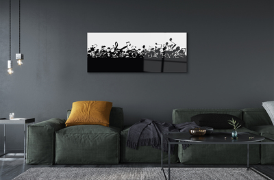 Quadro de vidro Notas em preto e branco