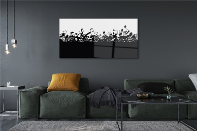 Quadro de vidro Notas em preto e branco