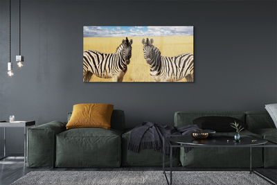 Quadro de vidro Campo de zebras