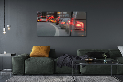 Quadro de vidro Carros semáforos de trânsito rua cidade