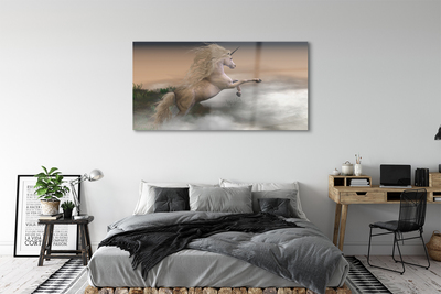 Pintura em vidro Unicórnio da Nuvem