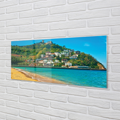 Quadro de vidro Espanha Praia Montanhas Cidade