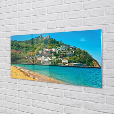Quadro de vidro Espanha Praia Montanhas Cidade
