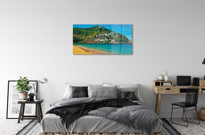 Quadro de vidro Espanha Praia Montanhas Cidade