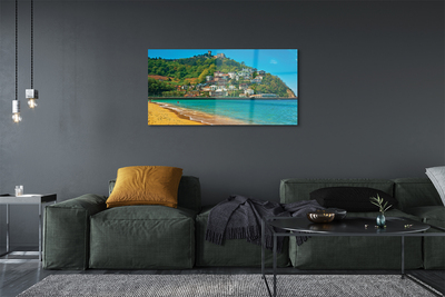 Quadro de vidro Espanha Praia Montanhas Cidade