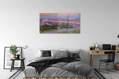 Pintura em vidro Rio Panorama da Itália