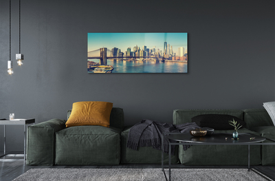 Pintura em vidro Panorama da ponte e do rio