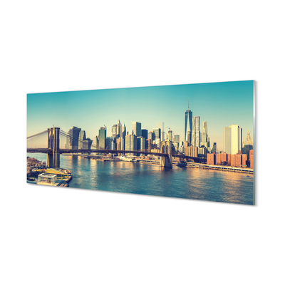 Pintura em vidro Panorama da ponte e do rio