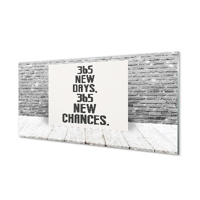 Pintura em vidro Inscrição em tijolo