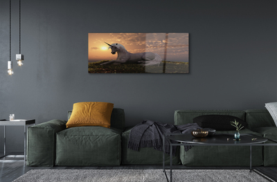Pintura em vidro Pôr do sol na Montanha Unicórnio