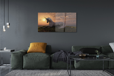 Pintura em vidro Pôr do sol na Montanha Unicórnio