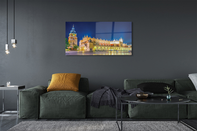 Pintura em vidro Salão de Tecidos de Cracóvia à noite