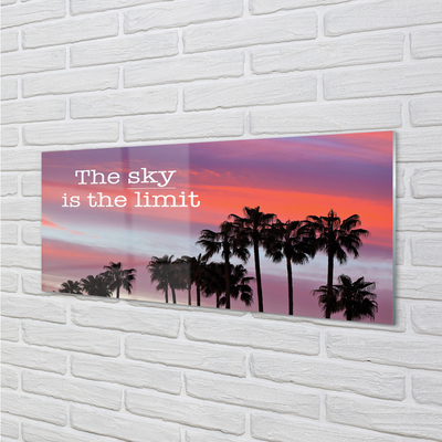 Quadro de vidro Pôr do sol com palmeiras