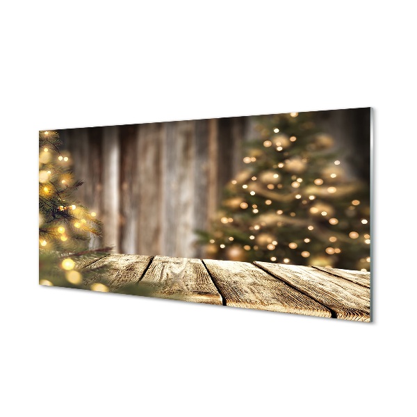 Quadro de vidro Placas e luzes para árvores de Natal