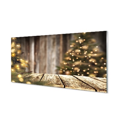 Quadro de vidro Placas e luzes para árvores de Natal
