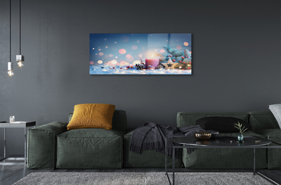 Pintura em vidro neve de vela de natal