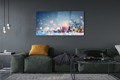 Pintura em vidro neve de vela de natal