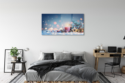 Pintura em vidro neve de vela de natal