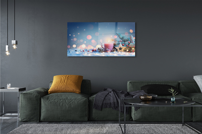 Pintura em vidro neve de vela de natal