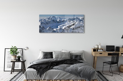 Pintura em vidro Montanhas neve de inverno