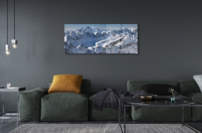 Pintura em vidro Montanhas neve de inverno