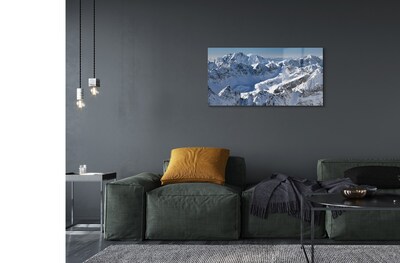 Pintura em vidro Montanhas neve de inverno